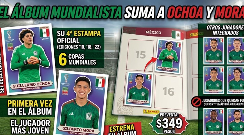 EL ÁLBUM MUNDIALISTA SUMA A OCHOA Y MORA