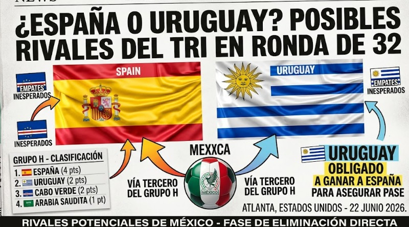 ¿ESPAÑA Y URUGUAY SERÁN LOS RIVALES DEL TRI EN RONDA DE 32?