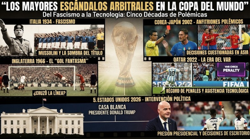 LOS PEORES ESCÁNDALOS ARBITRALES EN LA HISTORIA DE LA COPA DEL MUNDO